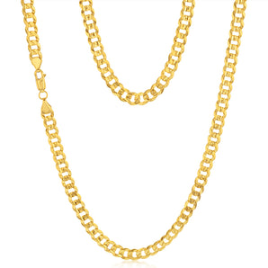 9ct Yellow Gold Extra Flat Curb 160 Gauge 60cm Chain