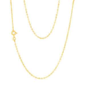 9ct Yellow Gold Fine Trace 35 Gauge 45cm Chain