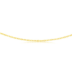 9ct Yellow Gold Fine Trace 35 Gauge 45cm Chain