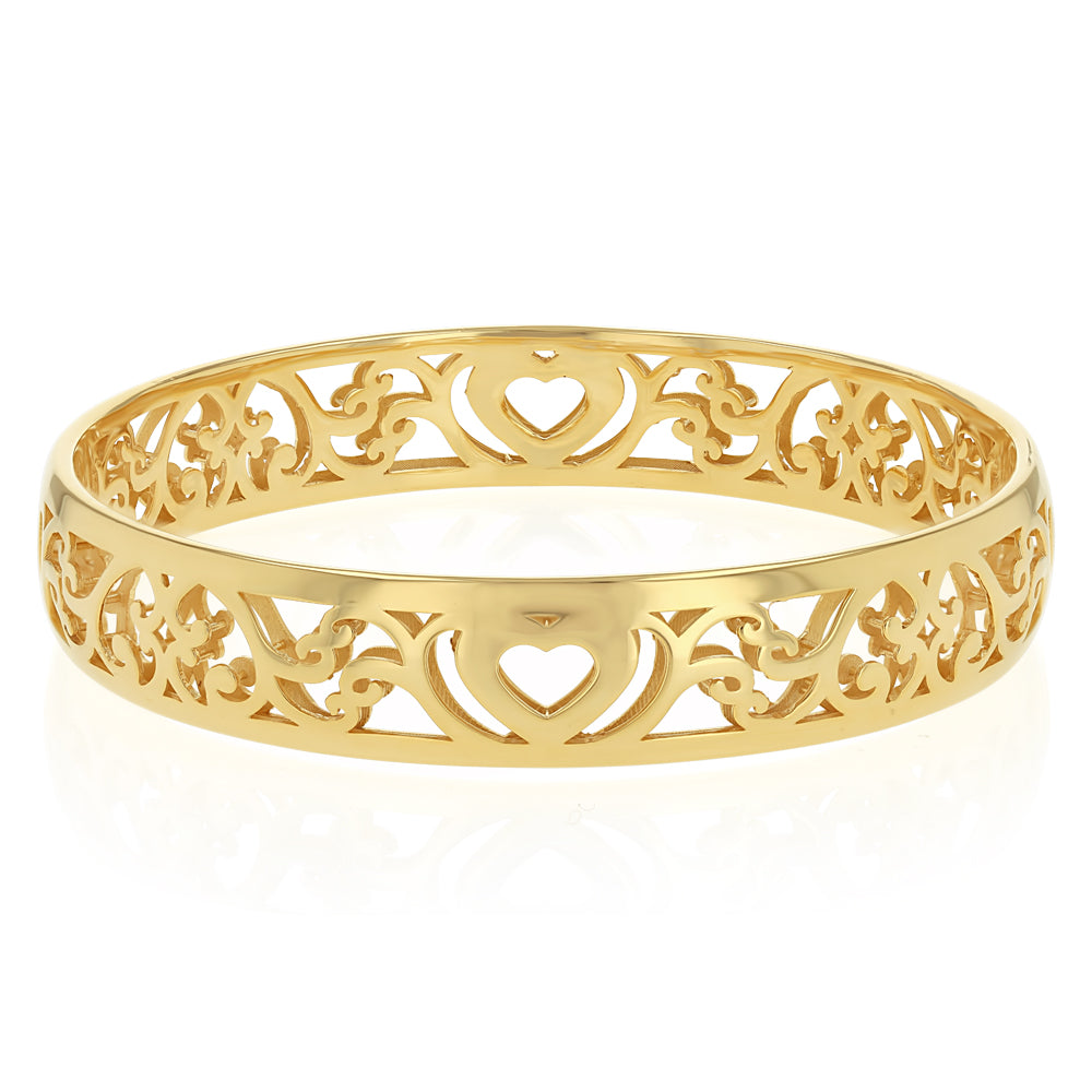 Gold Bangle Pattern 9ct Yellow Gold Cut Out Pattern 65mm Bangle– Shiels Jewellers