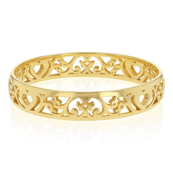 9ct Yellow Gold Cut Out Pattern 65mm Bangle