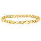 9ct Yellow Gold Fancy Double Curb 100 Gauge 20cm Bracelet