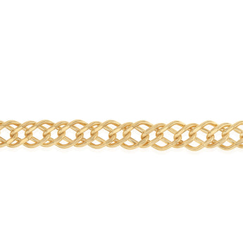 9ct Yellow Gold Fancy Double Curb 100 Gauge 45cm Chain