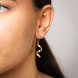 9ct Yellow Gold Textured Spiral Drop Earrings