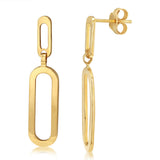 9ct Yellow Gold Double Rectangle Drop Earrings