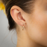 9ct Yellow Gold Diamond Cut Twisted 1.25 X 14mm Sleeper Hoop Earrings