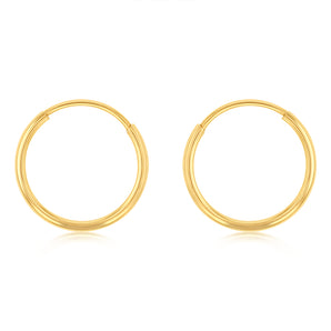 9ct Yellow Gold Fancy 10mm Sleeper Earrings