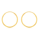 9ct Yellow Gold Fancy 14mm Sleeper Earrings