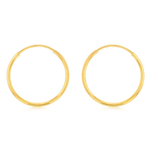 9ct Yellow Gold Fancy 14mm Sleeper Earrings