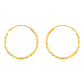 9ct Yellow Gold Fancy 14mm Sleeper Earrings