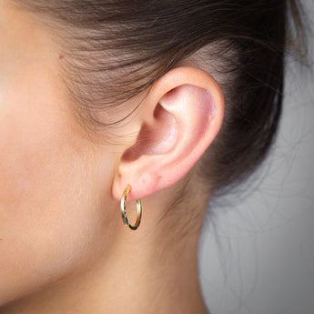 9ct Yellow Gold Patterned 18mm Sleeper Earrings