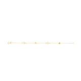 9ct Yellow Gold Double Heart Charm 19cm Bracelet
