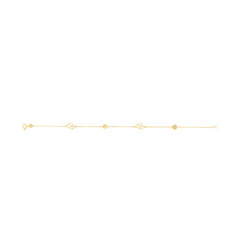 9ct Yellow Gold Double Heart Charm 19cm Bracelet