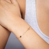 9ct Yellow Gold Double Heart Charm 19cm Bracelet
