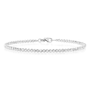 9ct White Gold Fancy 50mm X 60mm Bangle