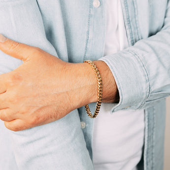 9ct Yellow Gold Superlight Hollow 180 Gauge Miami 20cm Bracelet