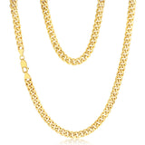 9ct Yellow Gold Superlight Hollow 180Gauge Miami 50cm Chain