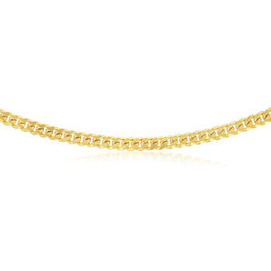 9ct Yellow Gold Superlight Hollow 180Gauge Miami 50cm Chain