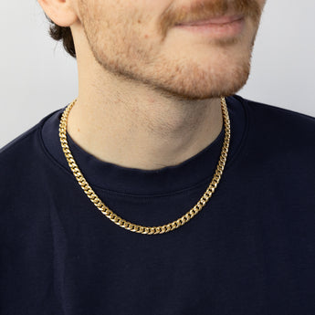 9ct Yellow Gold Superlight Hollow 180Gauge Miami 50cm Chain