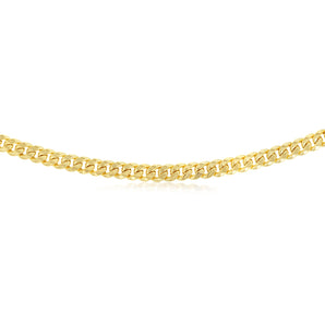 9ct Yellow Gold Superlight Hollow 180 Gauge Miami 55cm Chain