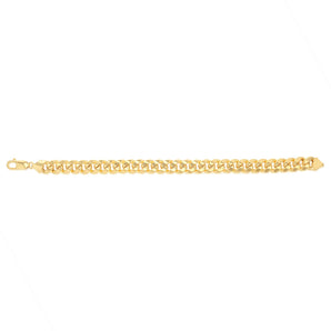 9ct Yellow Gold Superlight Hollow 250 Gauge Miami 21cm Bracelet