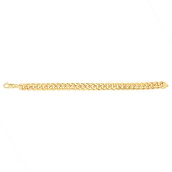 9ct Yellow Gold Superlight Hollow 250 Gauge Miami 21cm Bracelet