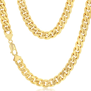 9ct Yellow Gold Superlight Hollow 250 Gauge Miami 55cm Chain