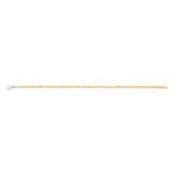 9ct Yellow And White Two-Tone Gold Fancy Beads Bracelet