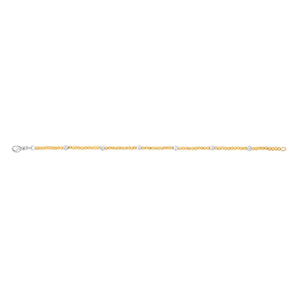 9ct Yellow And White Two-Tone Gold Fancy Beads Bracelet