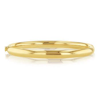 9ct Yellow Gold One Line Round Bangle