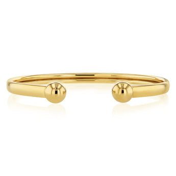 9ct Yellow Gold Beads Flexible Open Bangle