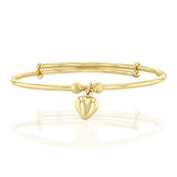 9ct Yellow Gold Heart on Baby Bangle