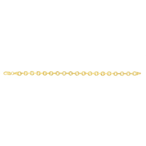 9ct Yellow Gold Link Chain Hollow 19cm Bracelet