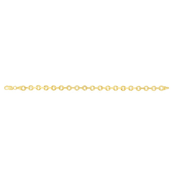 9ct Yellow Gold Link Chain Hollow 19cm Bracelet