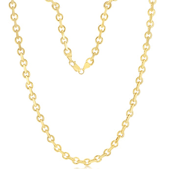 9ct Yellow Gold Link Hollow Chain 50cm Chain