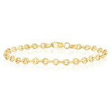9ct Yellow Gold Link Chain Hollow 19cm Bracelet