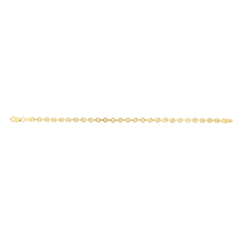 9ct Yellow Gold Link Chain Hollow 19cm Bracelet