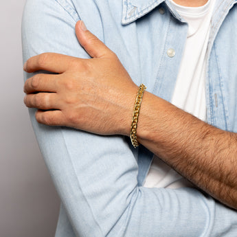 9ct Yellow Gold Diamond Cut Wheat Hollow 20cm Bracelet