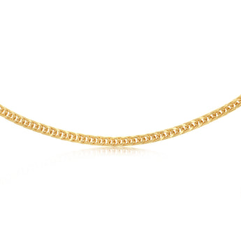 9ct Yellow Gold Diamond Cut Wheat Hollow 50cm Chain
