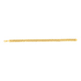 9ct Yellow Gold Textured Herringbone Hollow Chain 21cm Bracelet