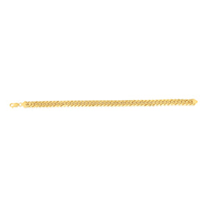 9ct Yellow Gold Textured Herringbone Hollow Chain 21cm Bracelet