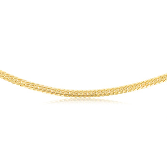 9ct Yellow Gold Textured Herringbone Hollow 55cm Chain