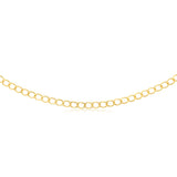 9ct Yellow Gold Diamond Cut Hollow 50cm Curb Chain