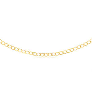 9ct Yellow Gold Diamond Cut Hollow 50cm Curb Chain