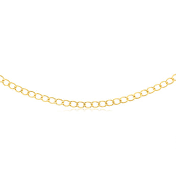 9ct Yellow Gold Diamond Cut Hollow 50cm Curb Chain