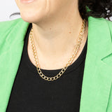 9ct Yellow Gold Diamond Cut Hollow 50cm Curb Chain