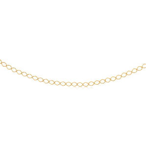 9ct Yellow Gold Hollow 45cm Curb Chain