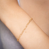 9ct Yellow Gold Sparkle Cable Hollow 19cm Bracelet