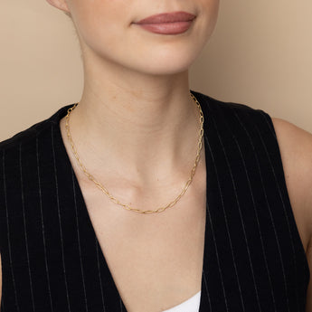 9ct Yellow Gold Sparkle Cable Hollow 45cm Chain