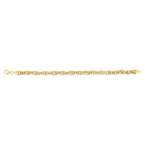 9ct Yellow Gold Rope Hollow 19cm Bracelet